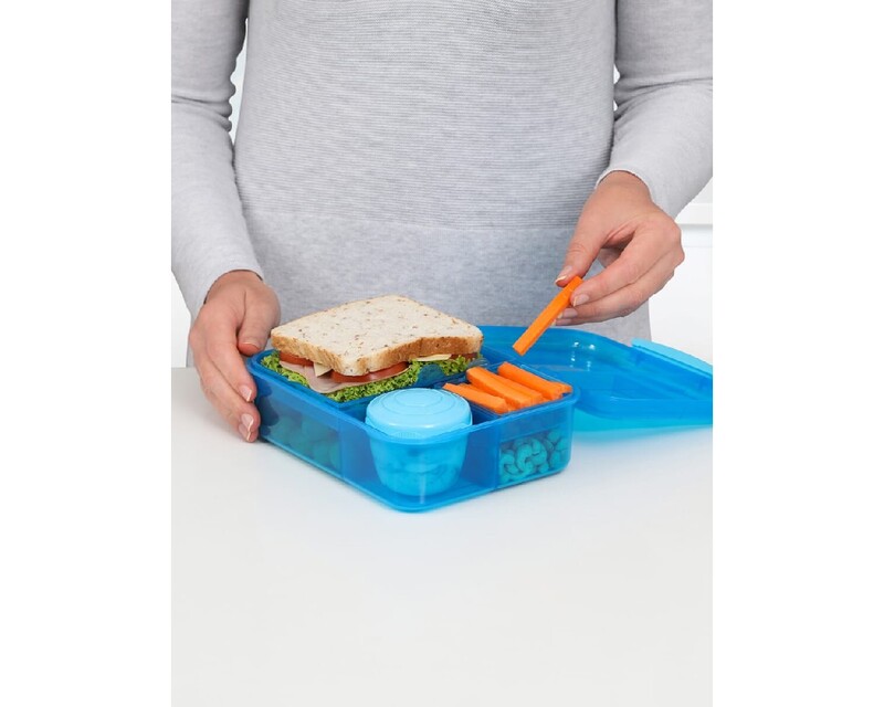 Sistema 400ml Rectangular Lunch Box Pack (3-Pack)  Blue, Lunch on-the-Go ,BPA-Free.