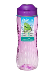 Sistema 800ml Tritan Active Plastic Water Bottle, Purple