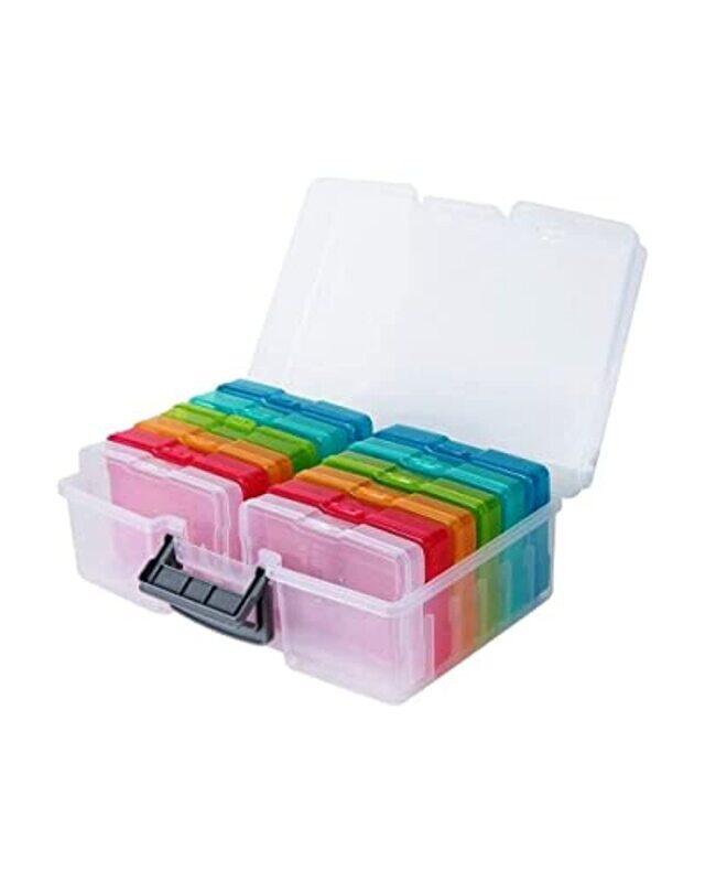 

Homesmiths Photos & Craft Storage Box with Including 12 Cases, Multicolour