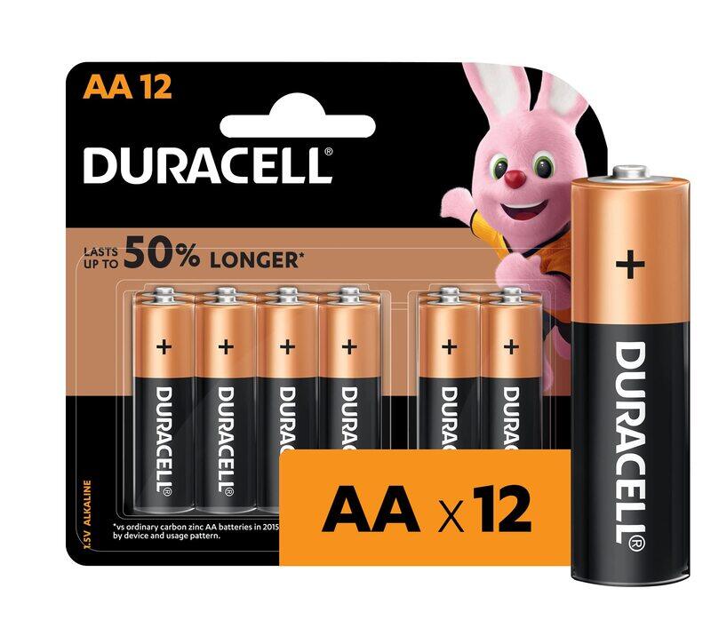 

Duracell AA 1.5V Alkaline LR6 MN1500 Battery, 12 Piece, Black