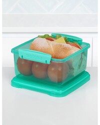 Sistema 1.2 Liter Lunch Box Plus, Green, is Stackable & Durable with easy Locking Clips to keep food sealed, Microwave & Dishwasher safe and BPA Free.