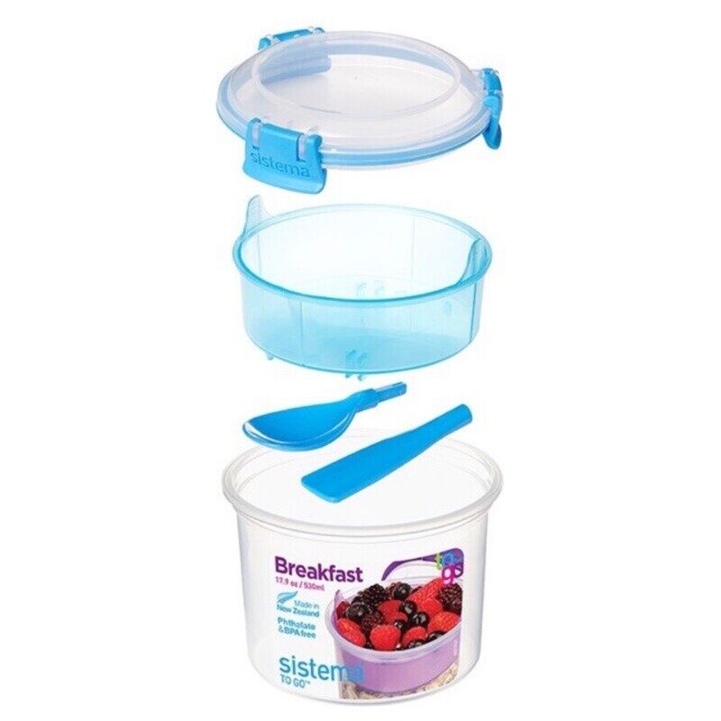 

Sistema Breakfast Bowl To Go 530ML Blue Clip