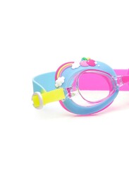 Aqua2ude Blue Rainbow Swim Goggles for Kids Age +3, 100% silicone I latex-free I With uv protection I Anti-fog I with adjustable nose piece I comes with hard protective case.
