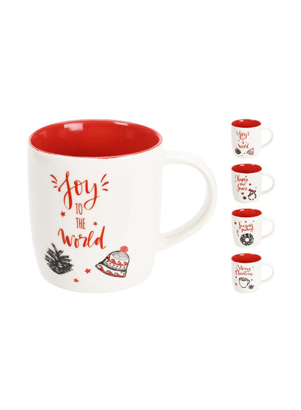 

Koopman 320ml New Bone Porcelain Xmas Mug, Assorted