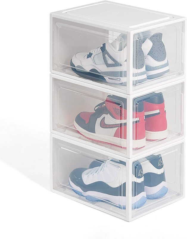 

Kicks & Pumps 3-Piece Shoe Storage Organizer Box, 35.5 x 20 x 24.5cm, Clear