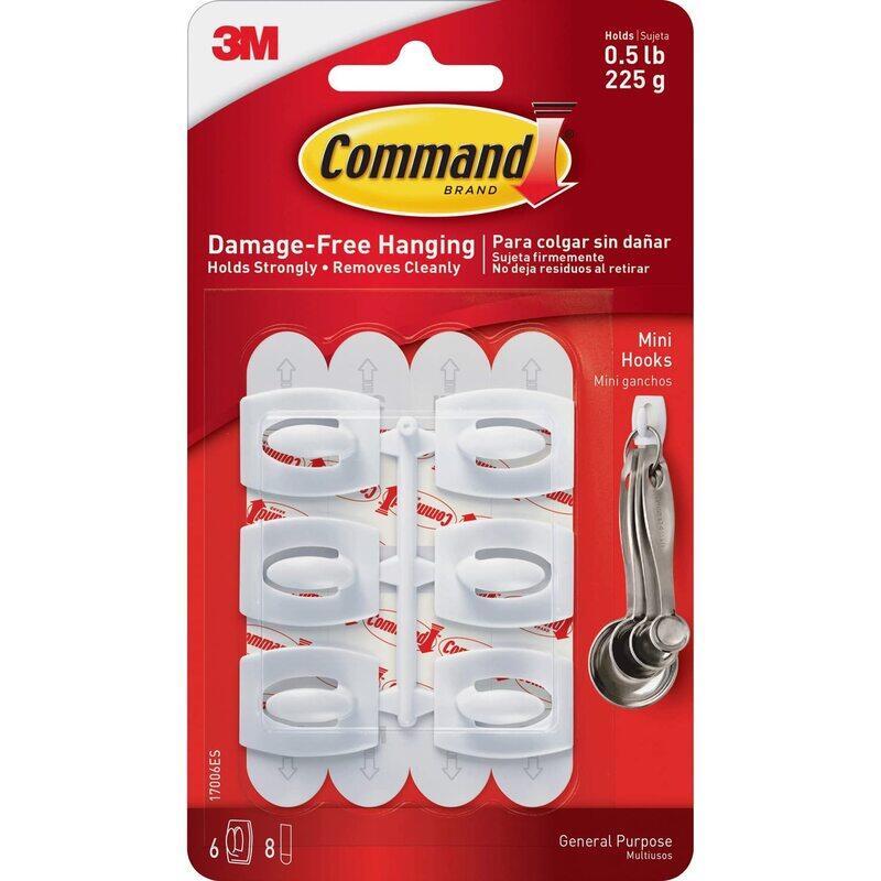 

Command Strips Mini Command Adhesive Hooks Set, 17006, White