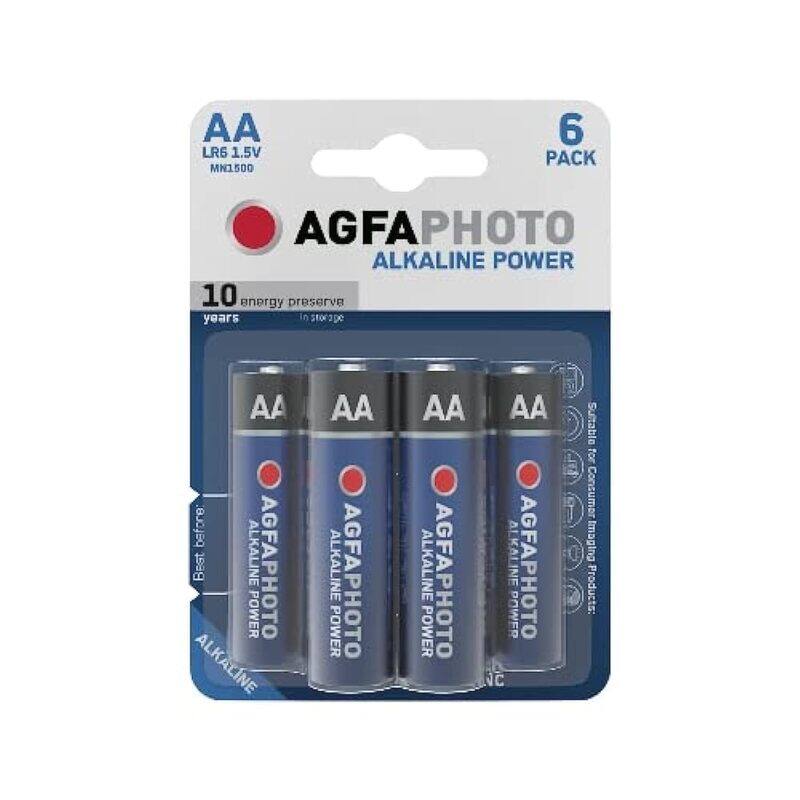 

Agfaphoto Alkaline Long Lasting Power LR06 AA Battery, 6 Piece, Blue