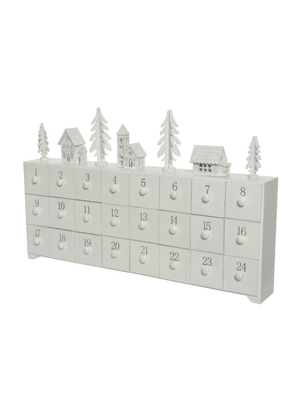 

Kaemingk Advent MDF Calendar House Tree, L7 x W44.5 x H28cm, 1 Piece, White