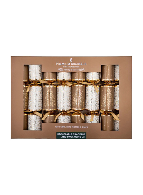 

Rsw Harvey & Mason 8 Premium Christmas Tree Crackers, 12.5 inch, Gold