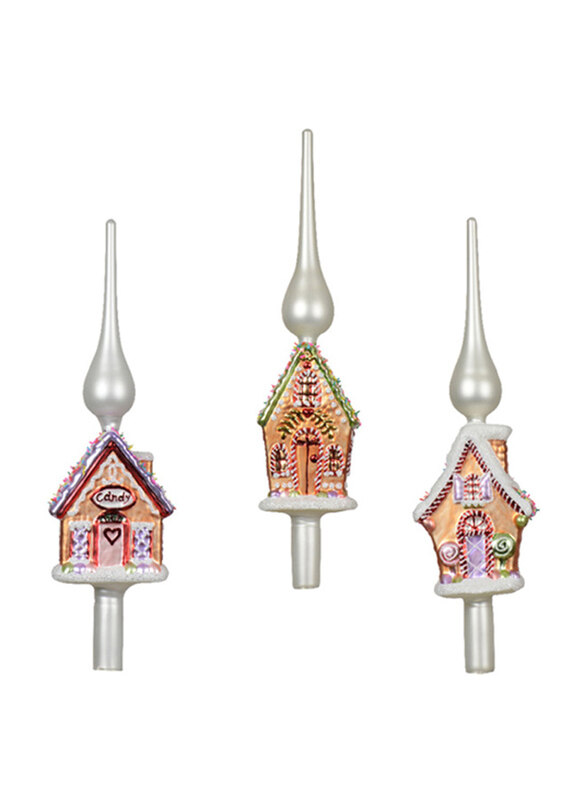 

Kaemingk Assorted 3 Designs Glass Tree Topper, 1 Piece, Multicolour