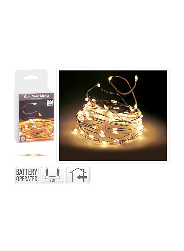 

Homesmiths Christmas Indoor Gold Wire 100 Led Lights, AX9700040, Warm White