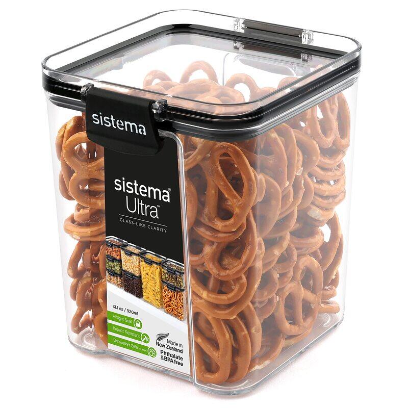 

Sistema Tritan Ultra Square Canister Box, 51402ZS, 920ml, Clear/Black