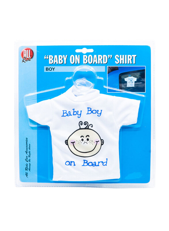 

All Ride Baby Boy On Board Shirt, White, 17x20 cm