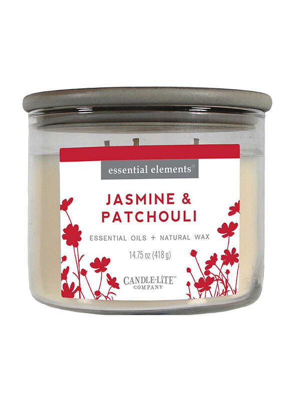 

Candle Lite Essential Jasmine & Patchouli Indoor Candle, 418g, Ivory