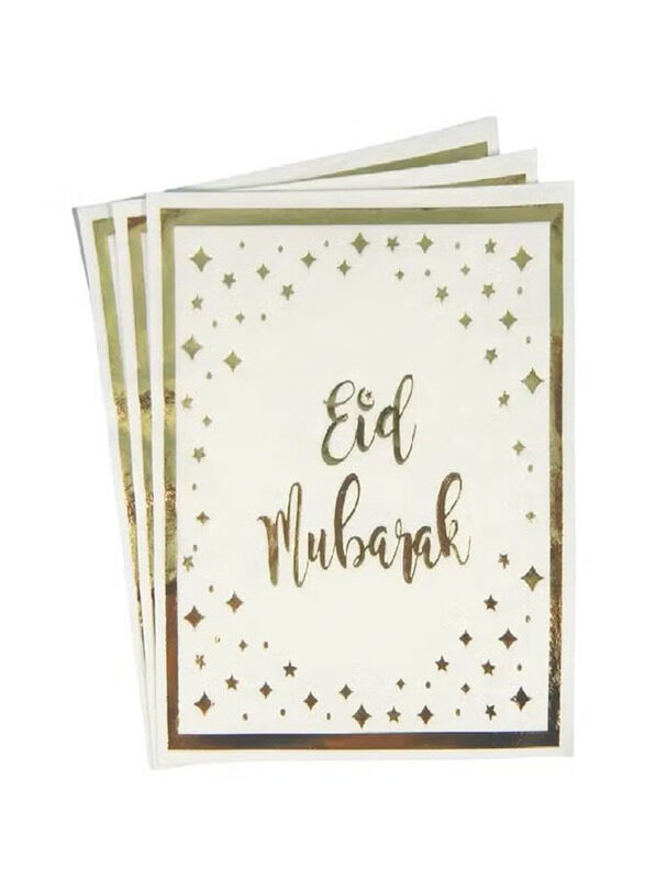 

Peacock Supplies Eid Mubarak Paper Napkins for Occasions Like Ramadan, 20 Pieces, Gold