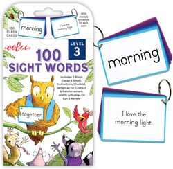 eeBoo: 100 Sight Words Level 3 Educational Flash Cards, Important Tool for Early Reading, Introduces Words in Color-Coded Sets, Educational Game That Stimulates Learning