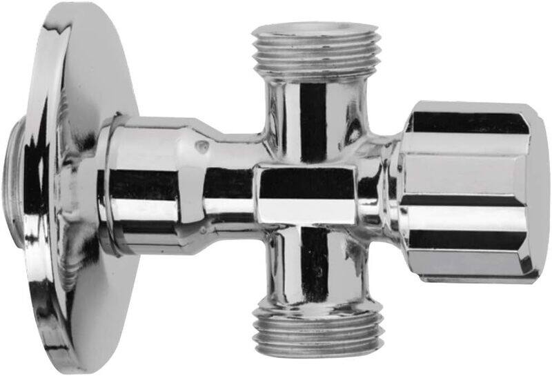 

Bold Twin Outlet Valve with Round Handle, 1/2 x 1/2 inch, Chrome