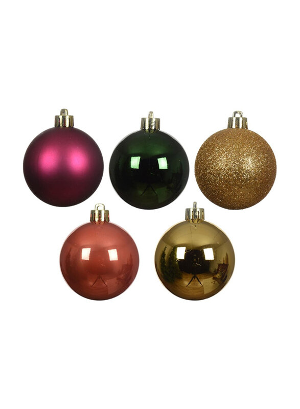 

Kaemingk Bauble Shatterproof, 6cm, Green/Gold/Red