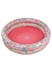 Swim Essentials  Pink Blossom Printed Children's Inflatable Pool 100 cm diameter - Dual rings Suitable for Age +3