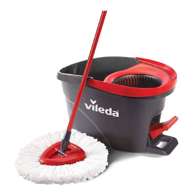 

Vileda Easy Wring Clean Bucket Set Spin with Foot Pedal Telescopic Handle Floor Mop, 1 Piece