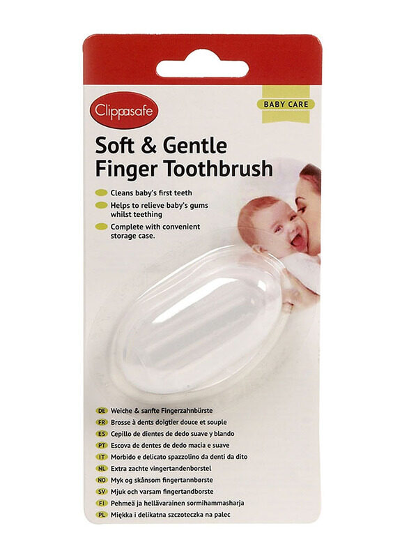 

Clippasafe Finger Tooth Brush with Storage Case for Babies, Clear