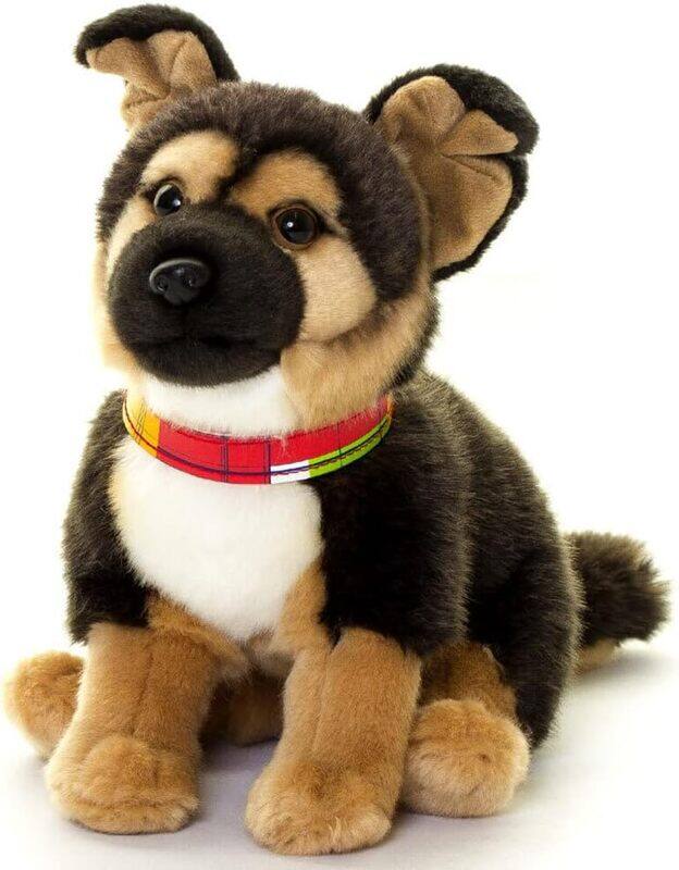 

Living Nature 24cm Giant German Shepherd Puppy Realistic Soft Cuddly Dog Toy, Brown, Age 3+ Years