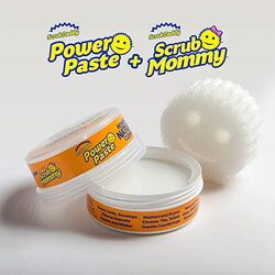 Scrub Daddy Power Paste Powerful Natural Cleanser with Scrub Mommy Sponge, SDPWR, 2 Pieces, White