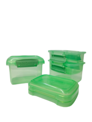 Sistema 400ml Rectangular Lunch Box Pack (3-Pack)  Green, Lunch on-the-Go ,BPA-Free.