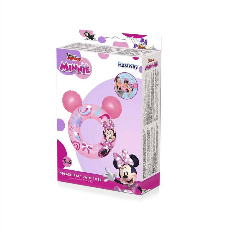 Bestway Swim Ring Minnie Mouse, Made With A Durable Pvc Material Intended For Kids Aged 3-6 Years. 74X76Cm