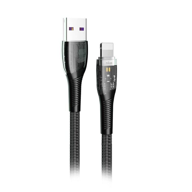 

Trands 1-Meter Glassy Series Lightning Cable, High Speed USB Type A to Lightning for Apple Devices, Black