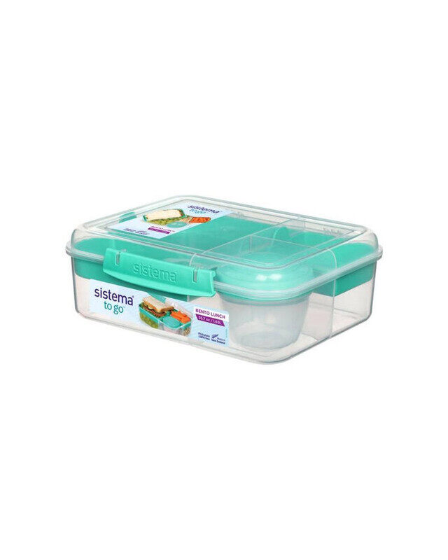 

Sistema Bento Lunch to Go Food Container, 1.65 Liters, Minty Teal/Clear