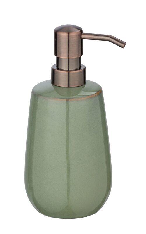 

Wenko Sirmione 430ml Ceramic Refillable Soap Dispenser, Green/Copper