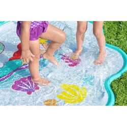 Bestway Splash Pad, Easy To Assemble,Fun Disney Little Mermaid Design, All-Round Water Sprinklers With Garden Hose Connection, Includes Repair Patches. 163X145Cm