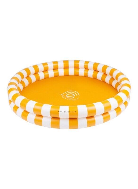 

Swim Essentials Yellow Stripes Children's Inflatable Pool 100 cm diameter -Dual rings Suitable for Age +3