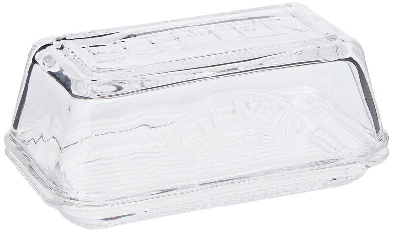 

Kilner Glass Rectangle Vintage Butter Serving Tray with Lid, 25.35, Clear