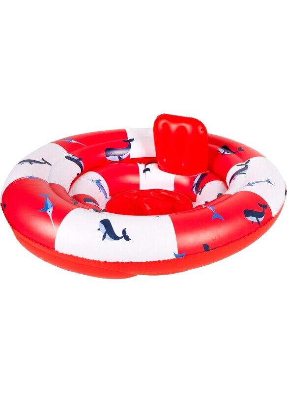 Swim Essentials  Red-white Whale Life Buoy printed Baby Swimseat, suitable for Age 0-1 year