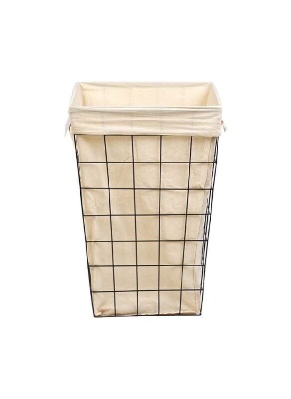 

Homesmiths Square Metal & Fabric Laundry Basket, 40 x 40 x 67 cm, White