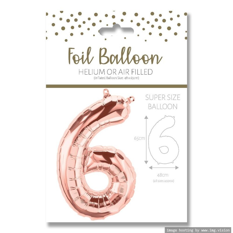 Ballunar Number 6 Gore Gold Foil Balloon 65cm - Perfect Party Decor for Celebrations and Milestones