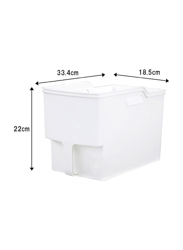 Inomata Plastic Slim Storage Box, White