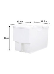 Inomata Plastic Slim Storage Box, White