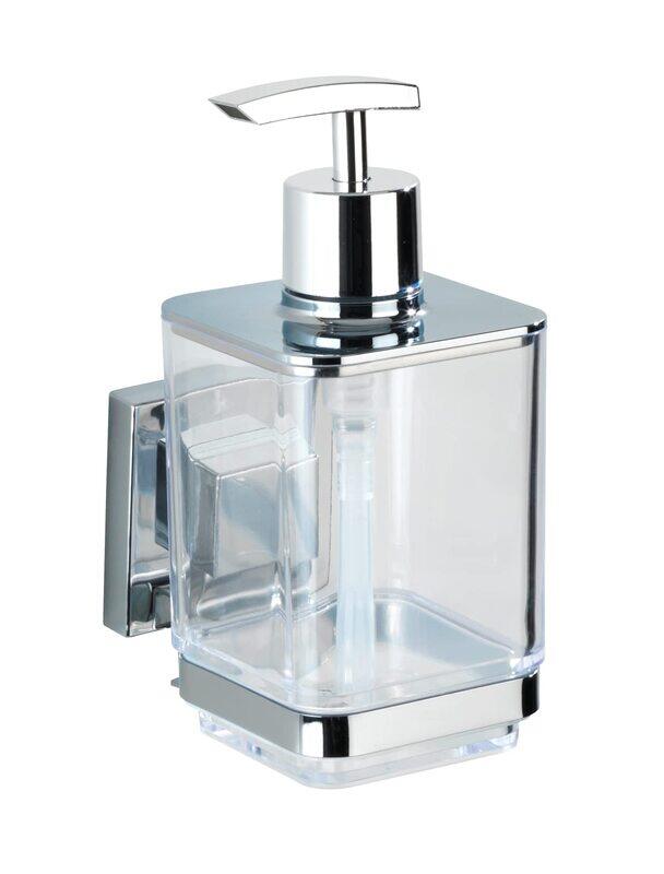 

Wenko Wall Mounted Quadro Stainless Steel Soap Dispenser, Clear