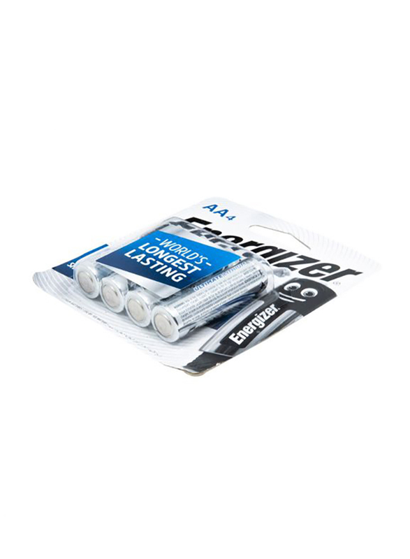 Energizer Ultimate Lithium AA Photo Batteries, 4 Pieces, Silver