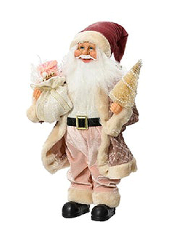 

Kaemingk Decoris Polyester Plastic Body Santa with Coat, 45cm, Pink