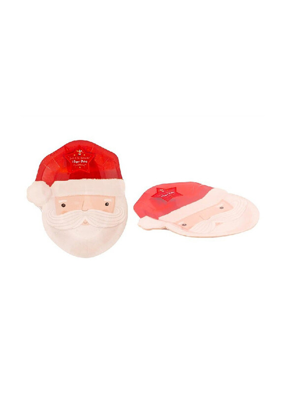 

RSW Santa Face Paper Plate, 23cm, Red/Beige