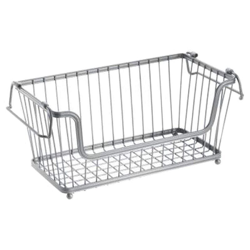 

Inter Design 12-Inch Metal York Lyra Open Basket, 111081, Silver