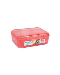 Sistema 1.65 Liter Bento Stackable Lunch Box, Light Orange, Easy locking clips with multiple compartments & Pot, is Microwave & dishwasher safe and BPA Free.