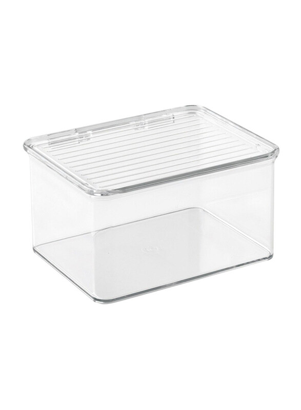 

IDesign Kitchen Bins Bpa-Free Plastic Stackable Organizer Box With Lid, 3.75 Inch, Clear