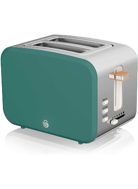 Swan ST14610BLUN Nordic 2-Slice Toaster with Defost/Reheat/Cancle Functions, Cord Storage, 900W, Blue