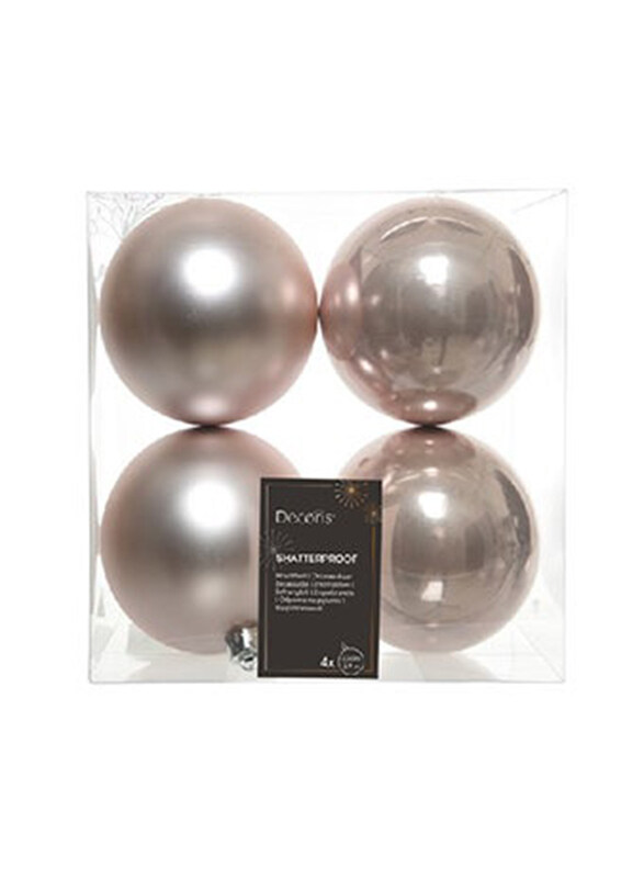 

Kaemingk Shiny & Matt Mix Decoris Baubles Shatterproof Set, 10cm, Blush Pink