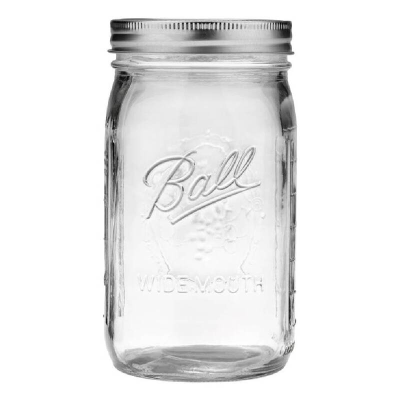 Mason Jar with Lids Wide Mouth Glass Jar, Great to preserve fresh Recipes, Set of 12, 32 Oz, Reusable Jars is BPA Free and Freezer safe.